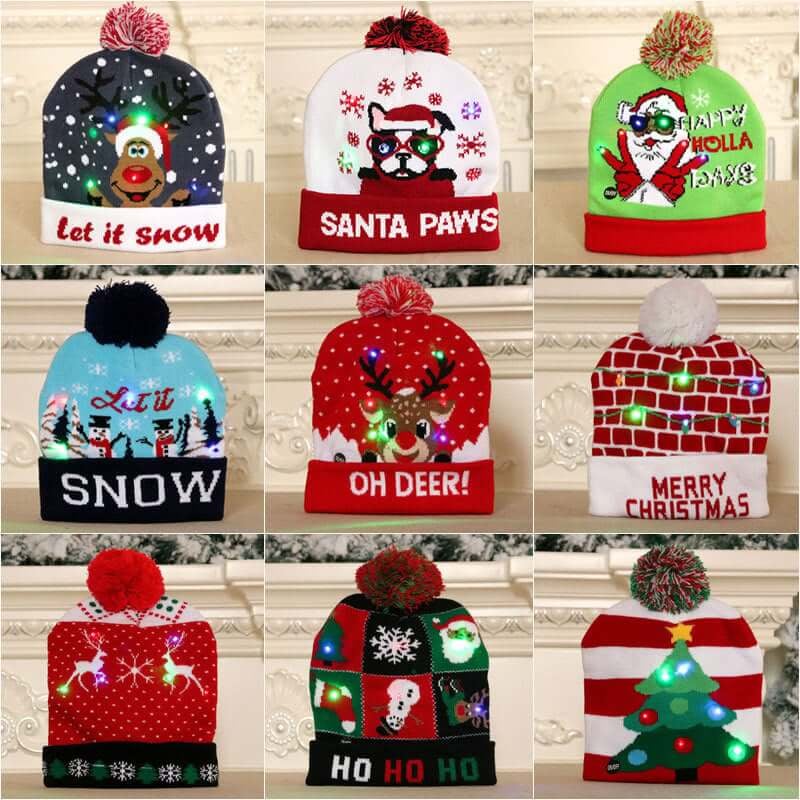 🎁2022 EARLY CHRISTMAS SALE - CHRISTMAS LED LIGHT KNITTED BEANIES