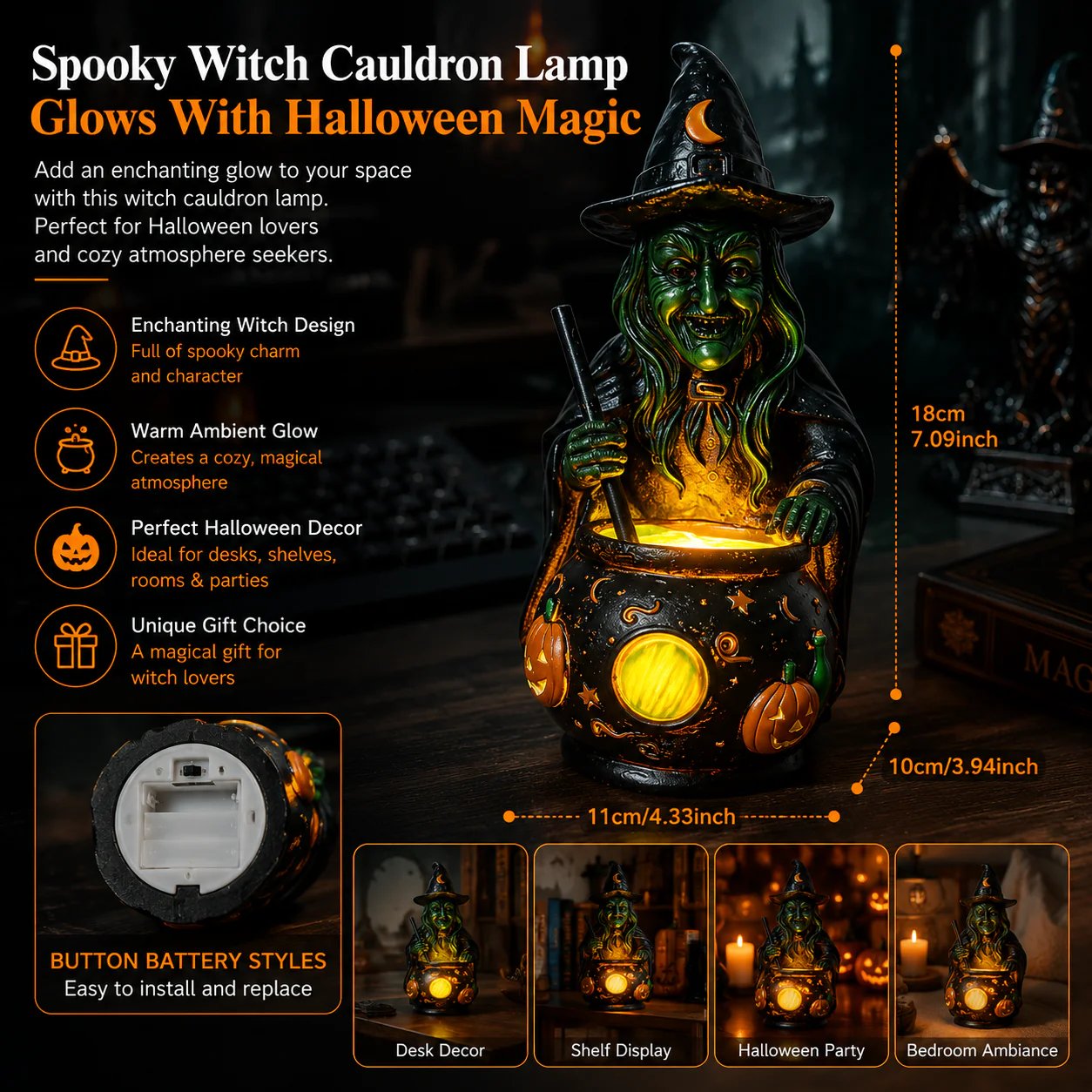 👻 Halloween Ghost Reading Lamp | Spooky Cute Ambient Decor