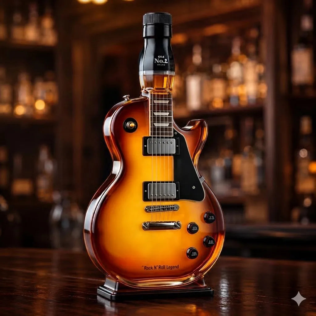 🎁 49% OFF – 👨🎤🤘 "Rock & Roll Craving": Retro Sunset-Hued Guitar-Shaped Bottle 🎸✨