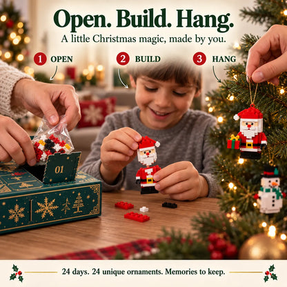 ⏳ Last Day 49% OFF – 🎄24-Day Mini Christmas Brick Ornament Advent Calendar | 24 Unique Buildable Holiday Ornaments to Create. Hang & Keep 🧱
