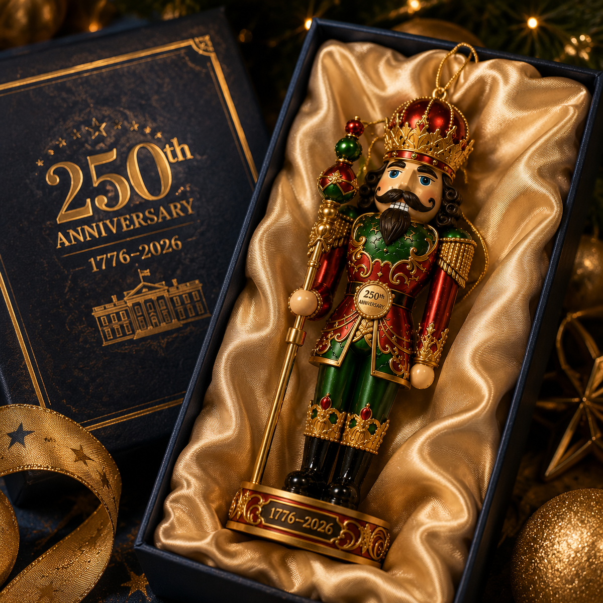 2026 America 250th Anniversary Nutcracker King Christmas Ornament – Commemorative Keepsake