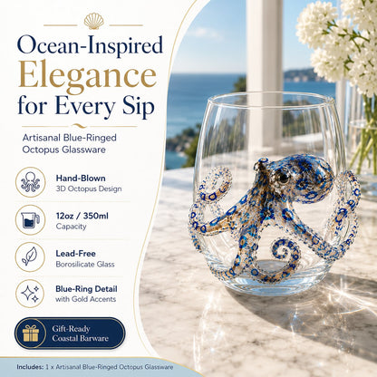 🌊 High-quality handmade glass featuring 3D marine life designs.