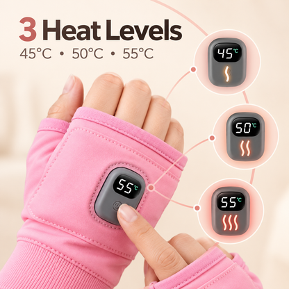 (🌲Early Christmas Sale- 49% OFF) Rechargeable Heated Fingerless Gloves – 3 Heat Levels for Warm Hands & Everyday Comfort