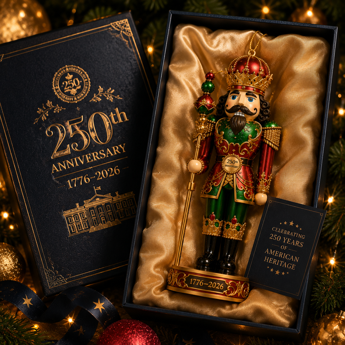 2026 America 250th Anniversary Nutcracker King Christmas Ornament – Commemorative Keepsake