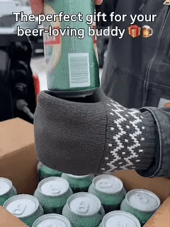 💥50% OFF 🧤Knitted Striped Thermal Beer Glove