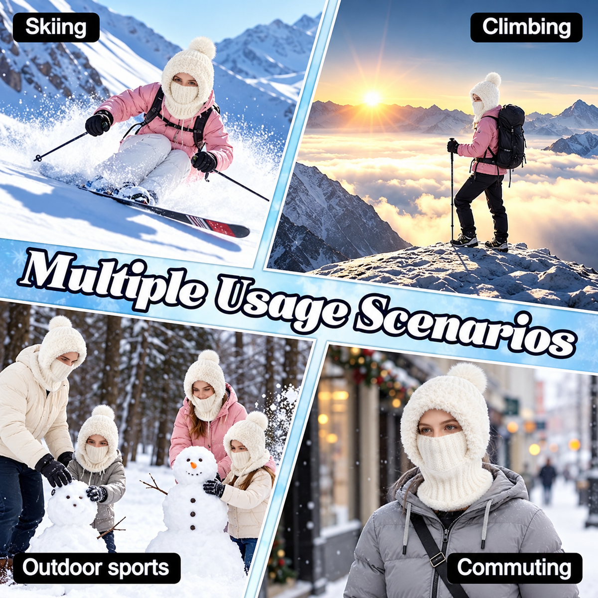 🎁49% OFF! 🥶 ❤️ 3-in-1 Women's Knitted Winter Hood with Soft Fleece Lining 🧣