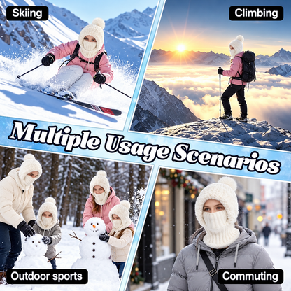 🎁49% OFF! 🥶 ❤️ 3-in-1 Women's Knitted Winter Hood with Soft Fleece Lining 🧣