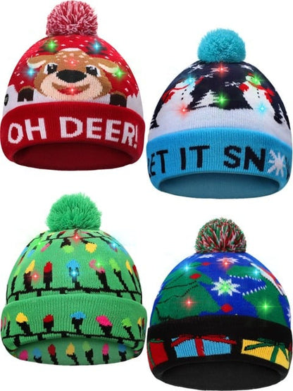 🎁2022 EARLY CHRISTMAS SALE - CHRISTMAS LED LIGHT KNITTED BEANIES