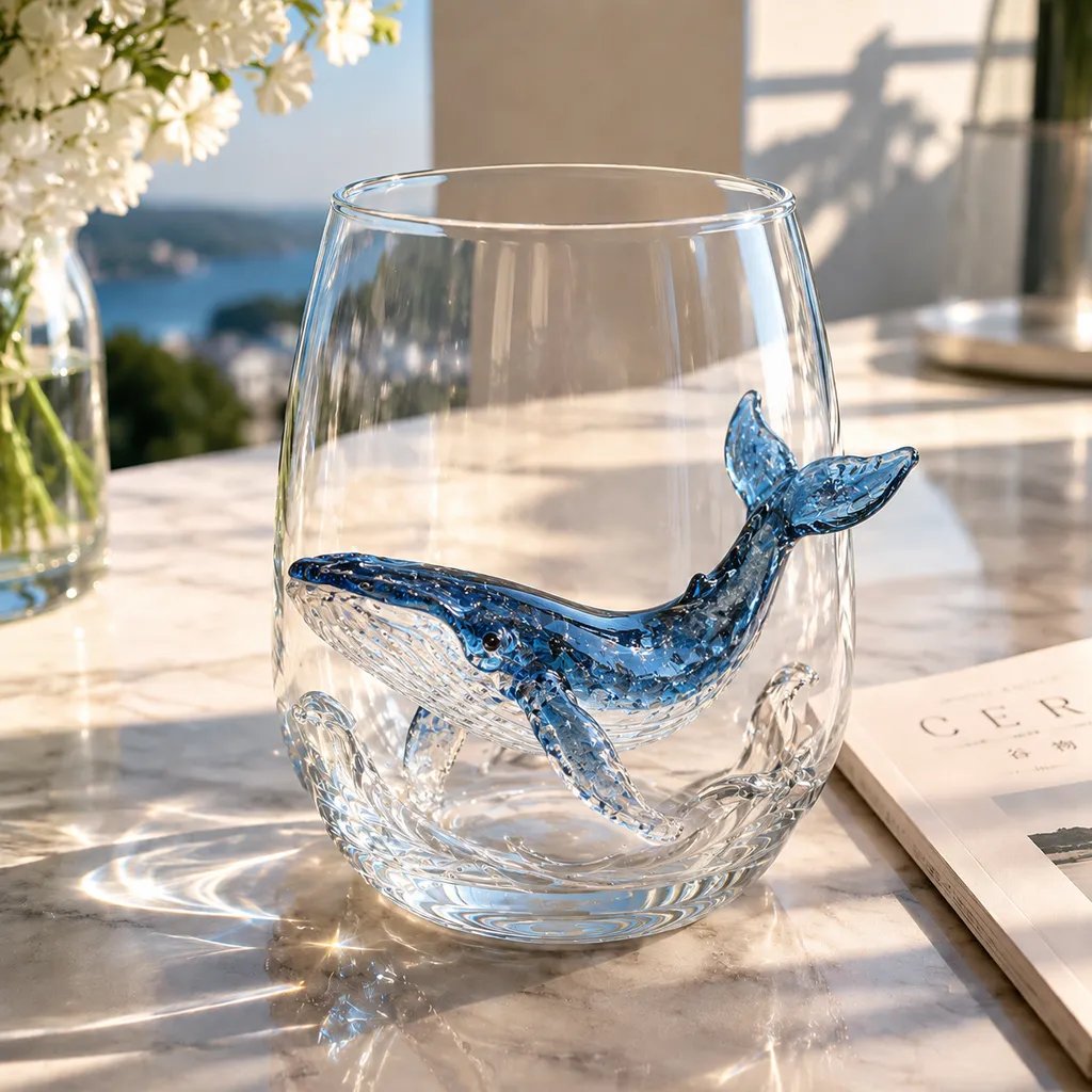 🌊 High-quality handmade glass featuring 3D marine life designs.