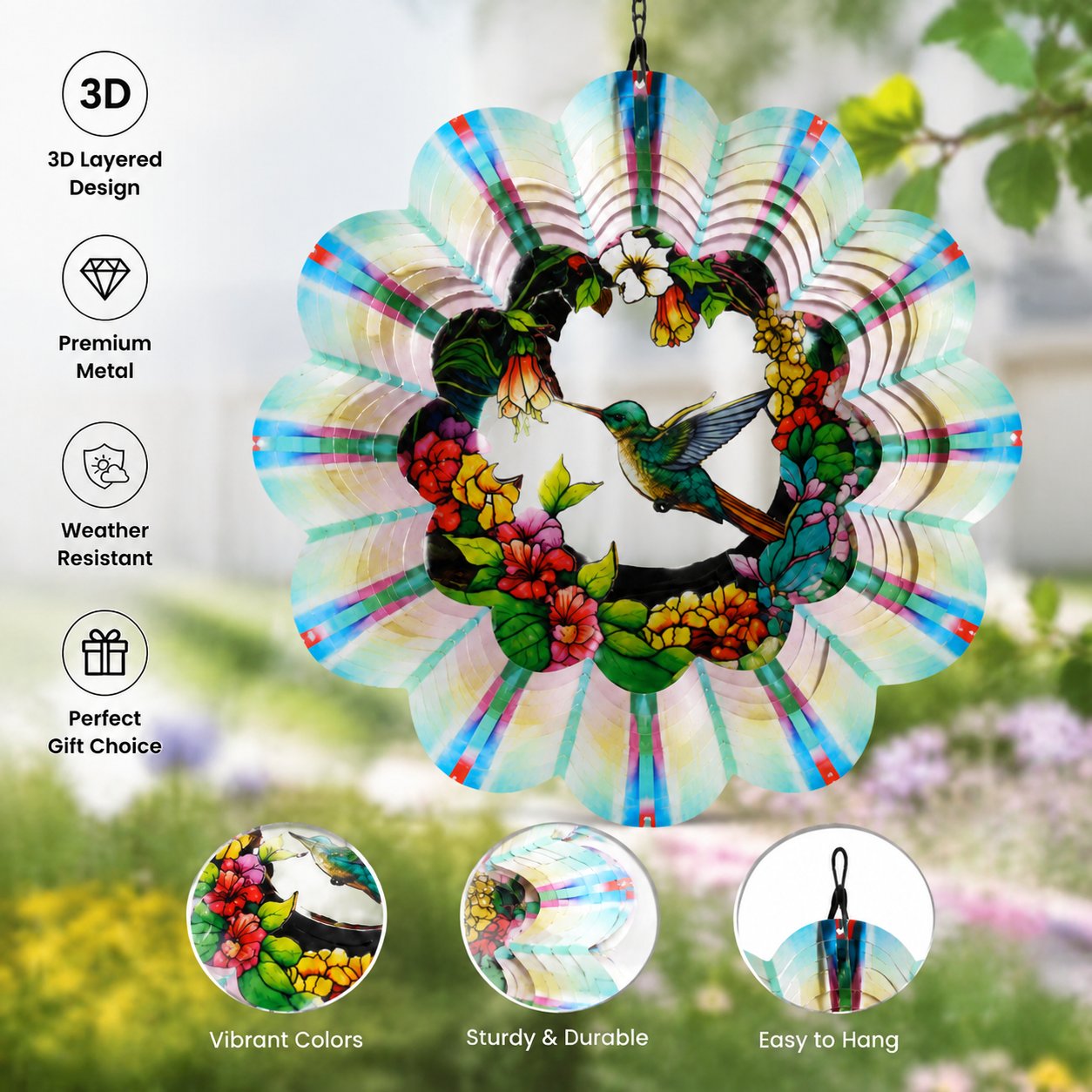 🌈🍃 3D "Tree of Life" Rotating Wind Chime—a colorful piece of art symbolizing growth, harmony, and beauty.