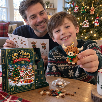 ⏳ Last Day 49% OFF – 🎄24-Day Mini Christmas Brick Ornament Advent Calendar | 24 Unique Buildable Holiday Ornaments to Create. Hang & Keep 🧱