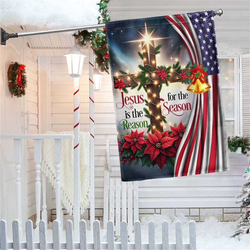 Jesus Christ Christmas Flag Jesus Is The Reason For The Season MLN2047F