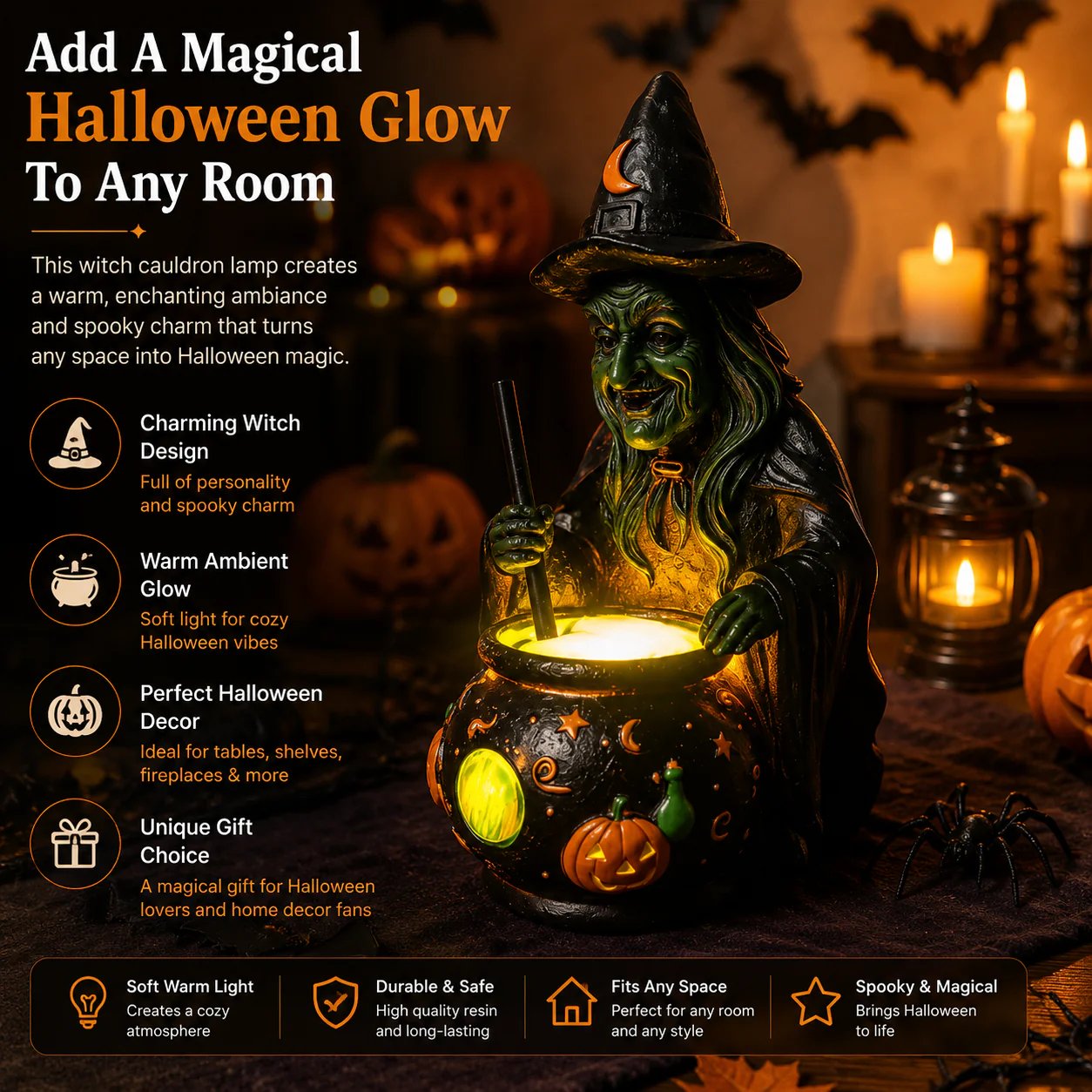 👻 Halloween Ghost Reading Lamp | Spooky Cute Ambient Decor