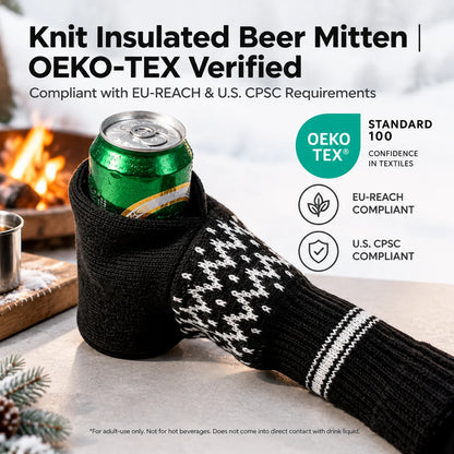 💥50% OFF 🧤Knitted Striped Thermal Beer Glove