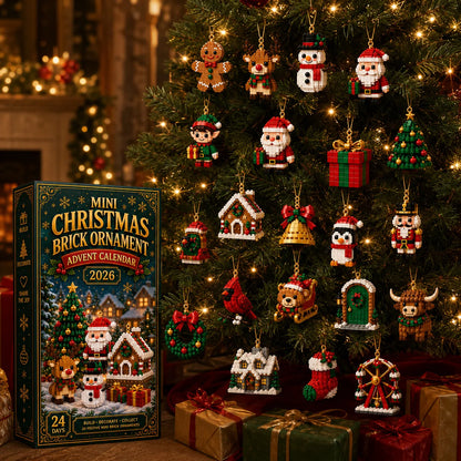⏳ Last Day 49% OFF – 🎄24-Day Mini Christmas Brick Ornament Advent Calendar | 24 Unique Buildable Holiday Ornaments to Create. Hang & Keep 🧱