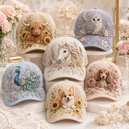 🎁Perfect Present for Cowgirls🐎Rustic Horse 3D Embroidery Floral Western Hat