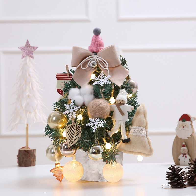 Flocked Pink Mini Christmas Tree Set (Free Shipping for Two Pieces)