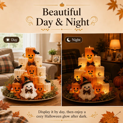 🔥 50% Off — Halloween Pumpkin Candle Holder (with Ghost Decoration) — High Quality 🎃👻