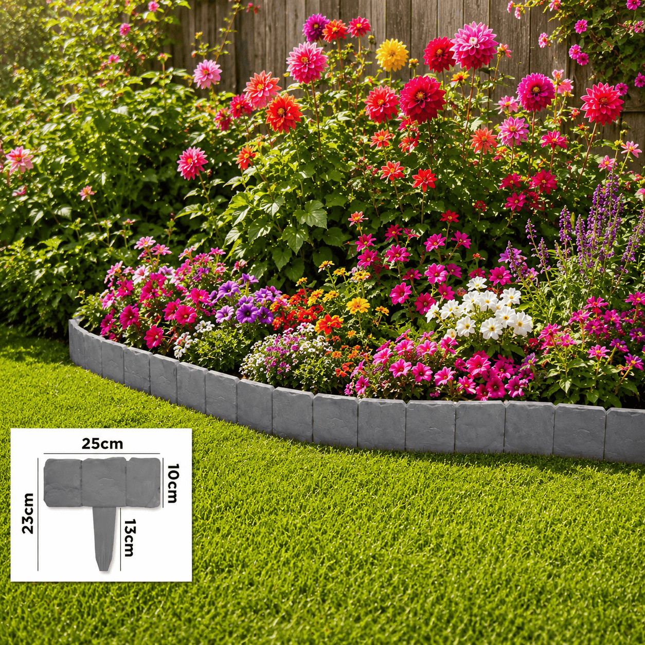 ☘️Faux Stone Landscape Edging Border with Realistic Natural Rock Appearance