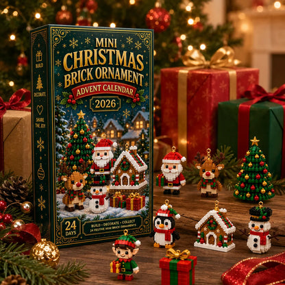⏳ Last Day 49% OFF – 🎄24-Day Mini Christmas Brick Ornament Advent Calendar | 24 Unique Buildable Holiday Ornaments to Create. Hang & Keep 🧱