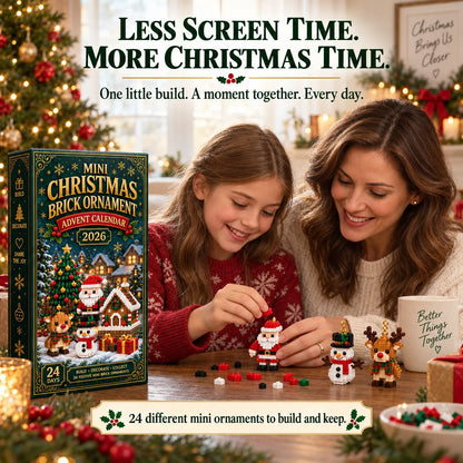 ⏳ Last Day 49% OFF – 🎄24-Day Mini Christmas Brick Ornament Advent Calendar | 24 Unique Buildable Holiday Ornaments to Create. Hang & Keep 🧱