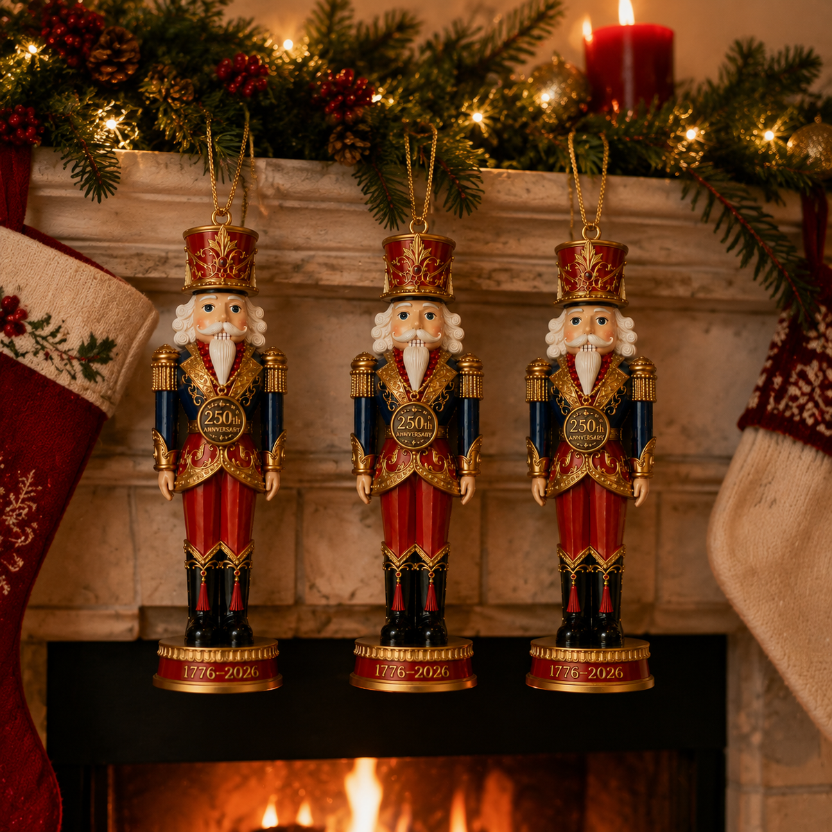 250th Anniversary Heritage Nutcracker Ornament | Patriotic 1776–2026 Christmas Gift