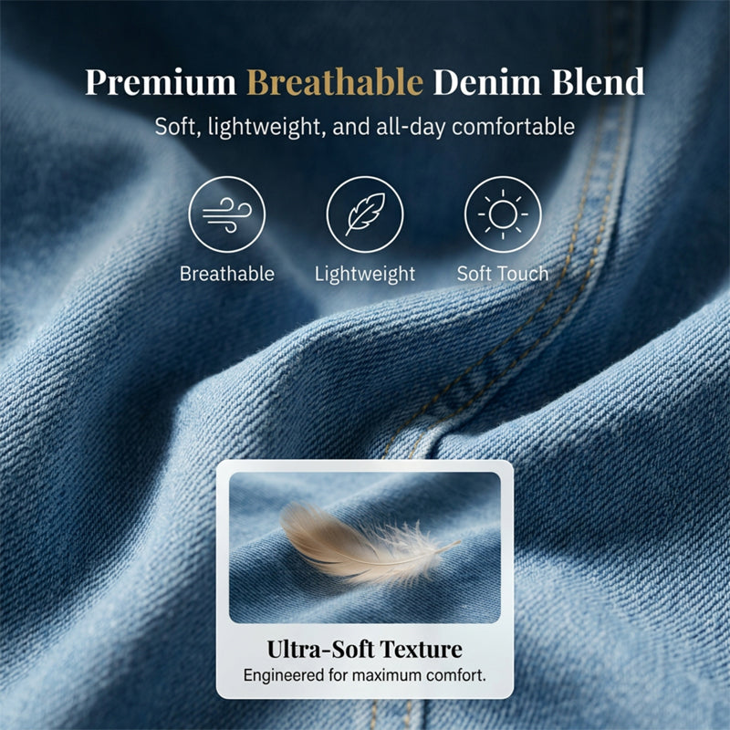 🔥 49% OFF🔥⏰Women's Short Sleeve V-Neck Denim Dress